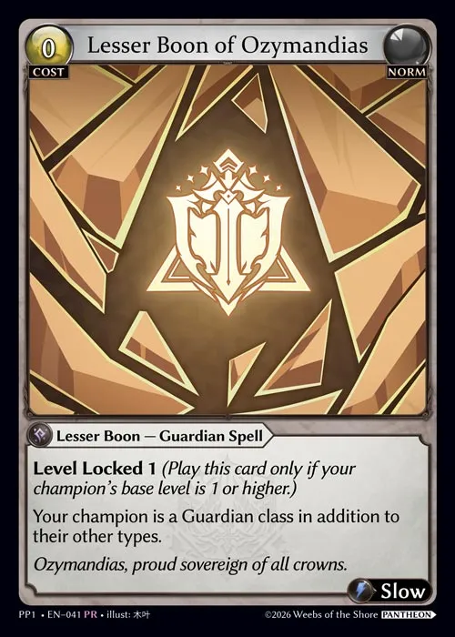 Lesser Boon of Ozymandias — Pantheon Pack 1 — Grand Archive TCG