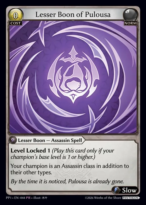 Lesser Boon of Pulousa — Pantheon Pack 1 — Grand Archive TCG