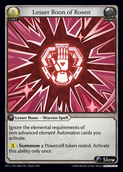 Lesser Boon of Rosen — Pantheon Pack 1 — Grand Archive TCG