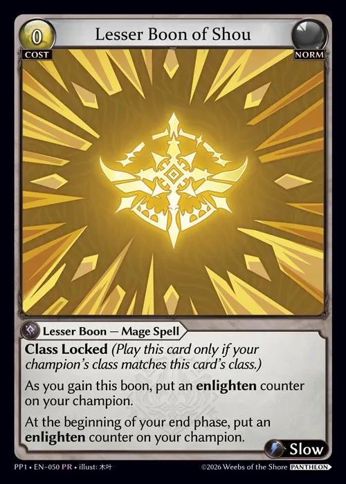 Lesser Boon of Shou — Pantheon Pack 1 — Grand Archive TCG