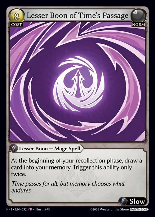 Lesser Boon of Time's Passage — Pantheon Pack 1 — Grand Archive TCG