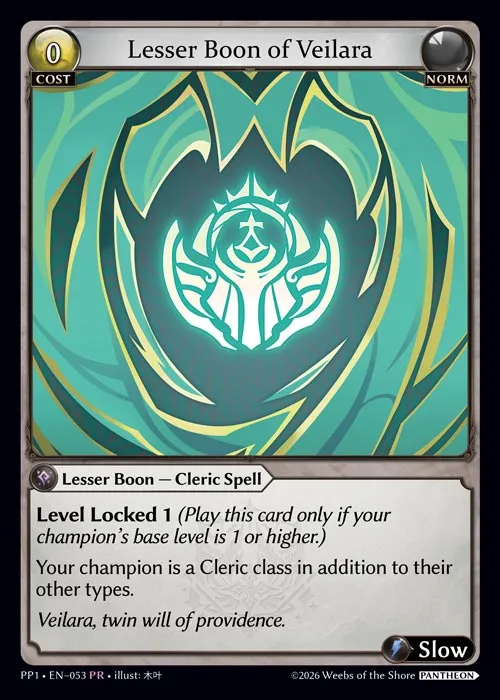 Lesser Boon of Veilara — Pantheon Pack 1 — Grand Archive TCG