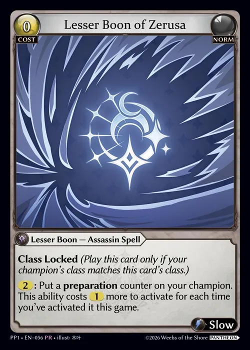 Lesser Boon of Zerusa — Pantheon Pack 1 — Grand Archive TCG