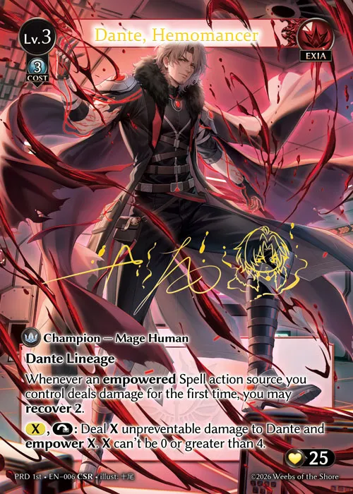 Dante, Hemomancer — .asphodel/paradise First Edition — Grand Archive TCG