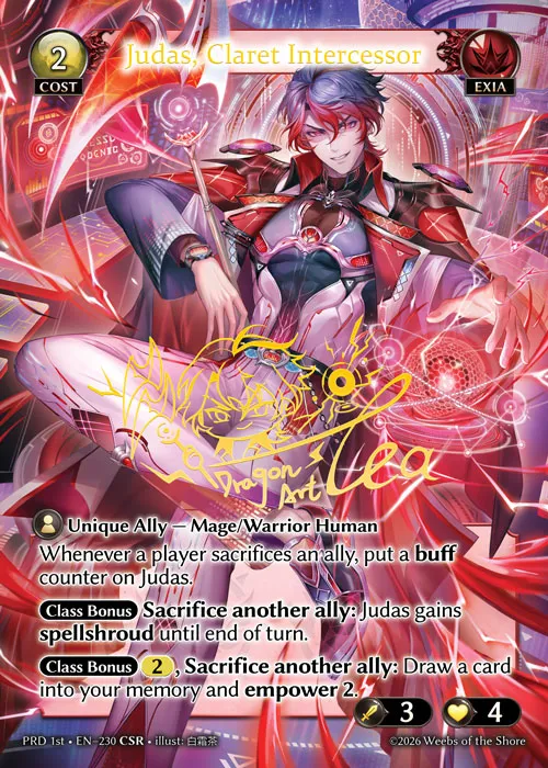 Judas, Claret Intercessor — .asphodel/paradise First Edition — Grand Archive TCG