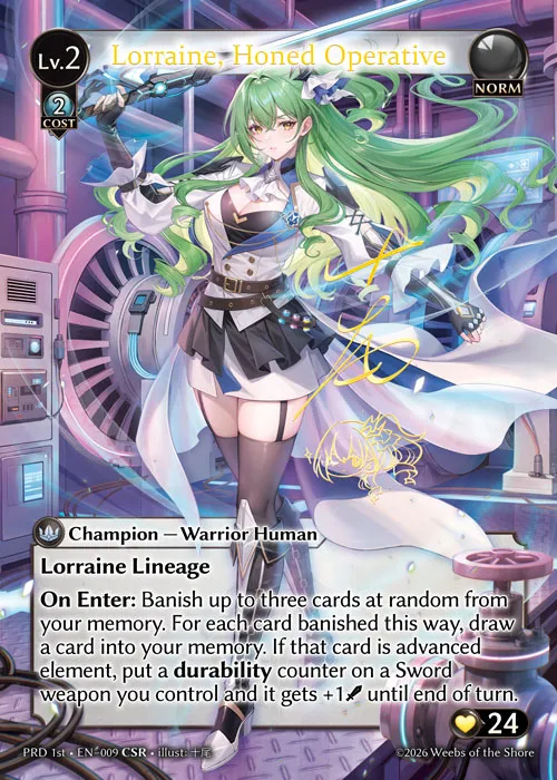 Lorraine, Honed Operative — .asphodel/paradise First Edition — Grand Archive TCG