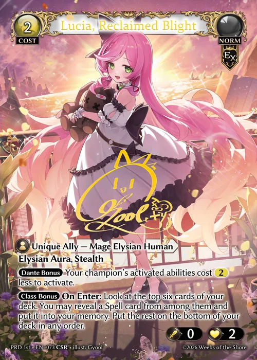 Lucia, Reclaimed Blight — .asphodel/paradise First Edition — Grand Archive TCG