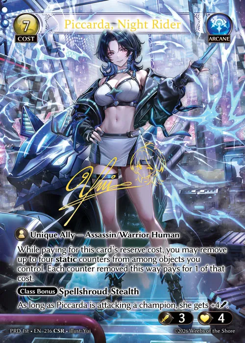 Piccarda, Night Rider — .asphodel/paradise First Edition — Grand Archive TCG