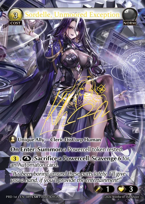 Sordelle, Unmoored Exception — .asphodel/paradise First Edition — Grand Archive TCG