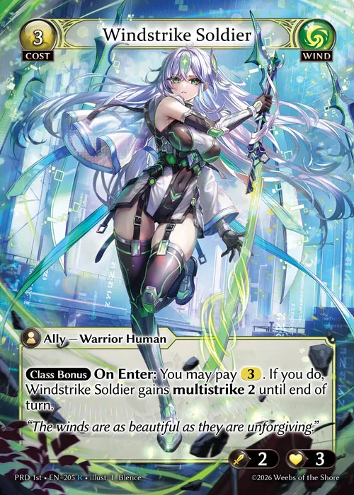 Windstrike Soldier — .asphodel/paradise First Edition — Grand Archive TCG