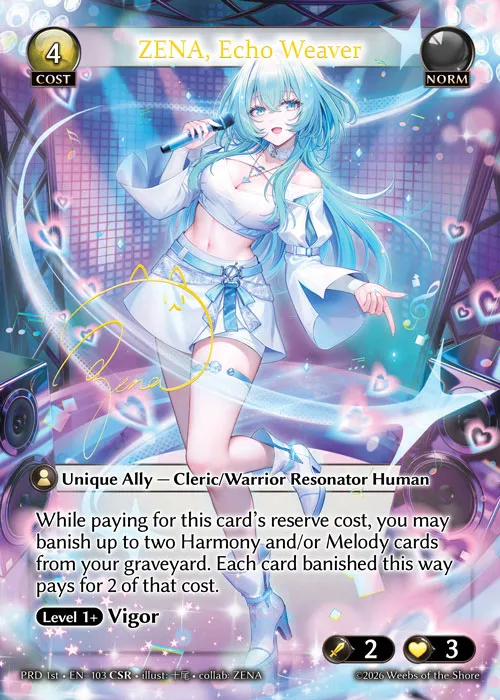 ZENA, Echo Weaver — .asphodel/paradise First Edition — Grand Archive TCG