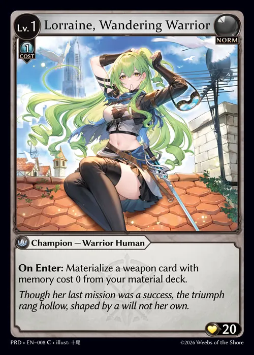 Lorraine, Wandering Warrior — .asphodel/paradise — Grand Archive TCG