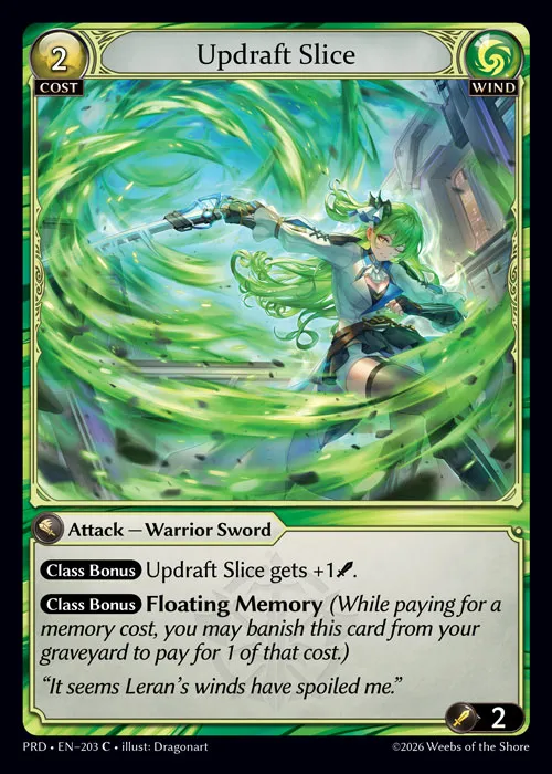 Updraft Slice from .asphodel/paradise - Grand Archive TCG