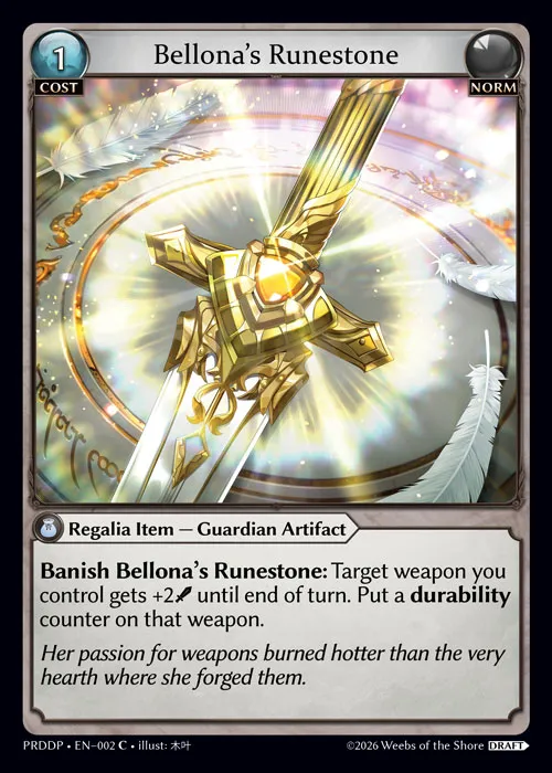 Bellona's Runestone — .asphodel/paradise Draft Pack — Grand Archive TCG