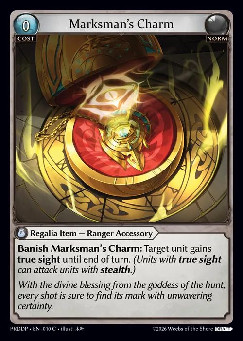 Marksman's Charm — .asphodel/paradise Draft Pack — Grand Archive TCG