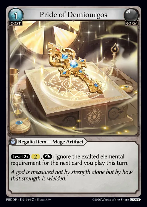 Pride of Demiourgos — .asphodel/paradise Draft Pack — Grand Archive