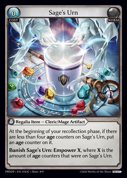 Sage's Urn — .asphodel/paradise Draft Pack — Grand Archive