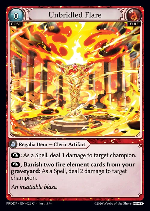 Unbridled Flare — .asphodel/paradise Draft Pack — Grand Archive TCG