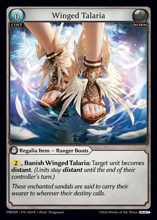 Winged Talaria — .asphodel/paradise Draft Pack — Grand Archive