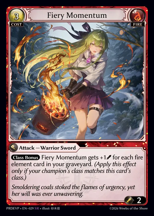 Fiery Momentum — .asphodel/paradise Event Pack — Grand Archive TCG