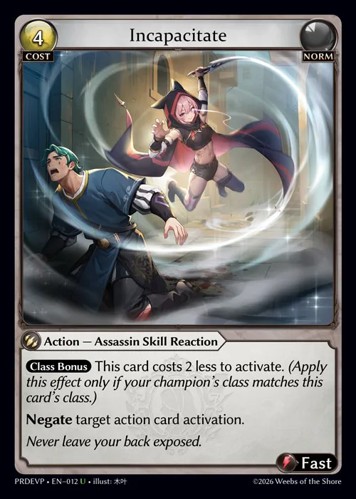 Incapacitate — .asphodel/paradise Event Pack — Grand Archive TCG