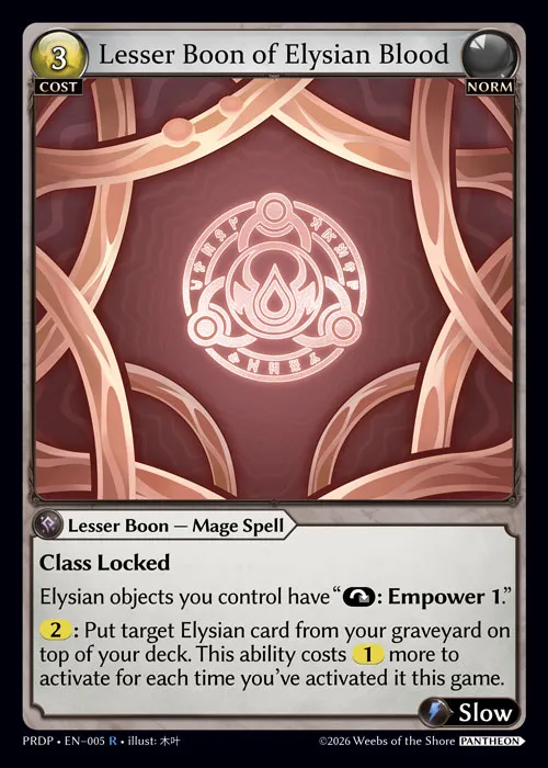 Lesser Boon of Elysian Blood — .asphodel/paradise: Pantheon — Grand Archive