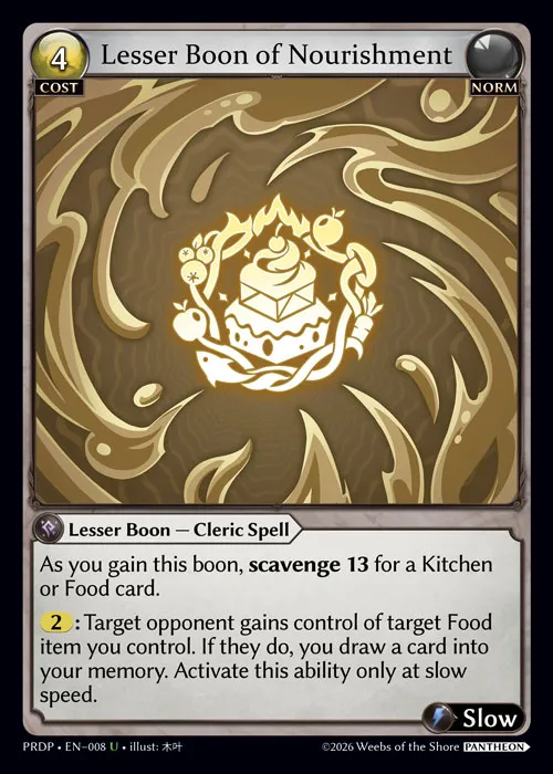 Lesser Boon of Nourishment — .asphodel/paradise: Pantheon — Grand Archive