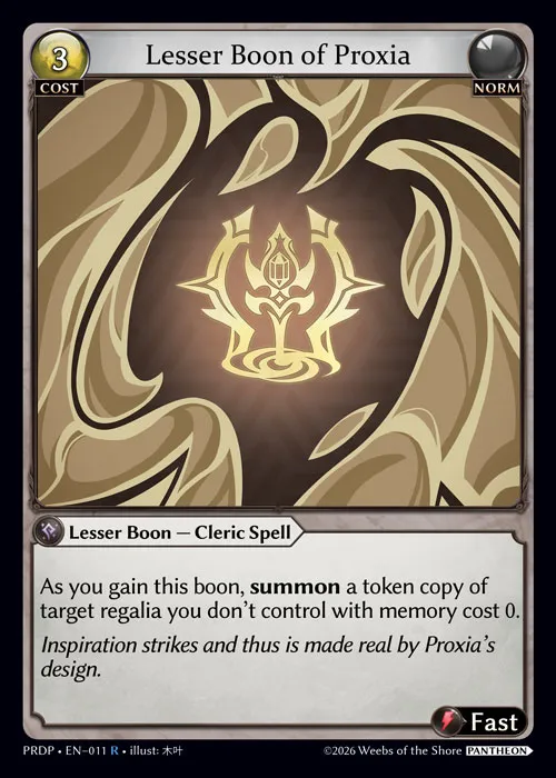Lesser Boon of Proxia — .asphodel/paradise: Pantheon — Grand Archive