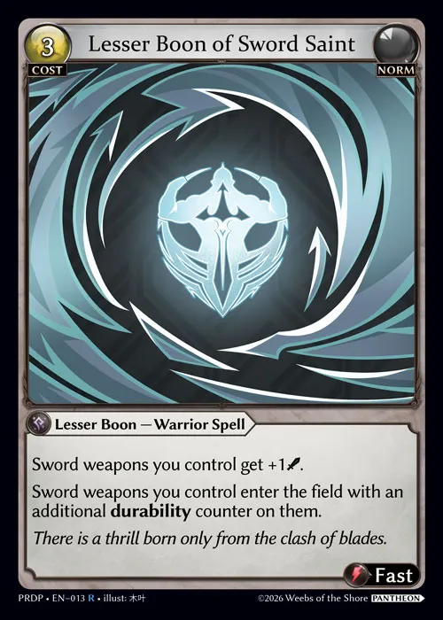 Lesser Boon of Sword Saint — .asphodel/paradise: Pantheon — Grand Archive TCG