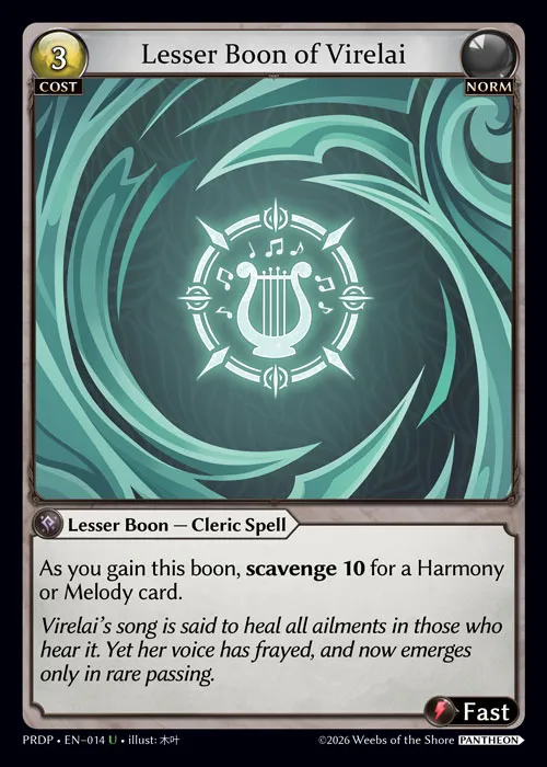 Lesser Boon of Virelai — .asphodel/paradise: Pantheon — Grand Archive