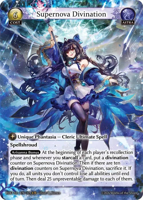 Supernova Divination — Radiant Origins First Edition — Grand Archive TCG
