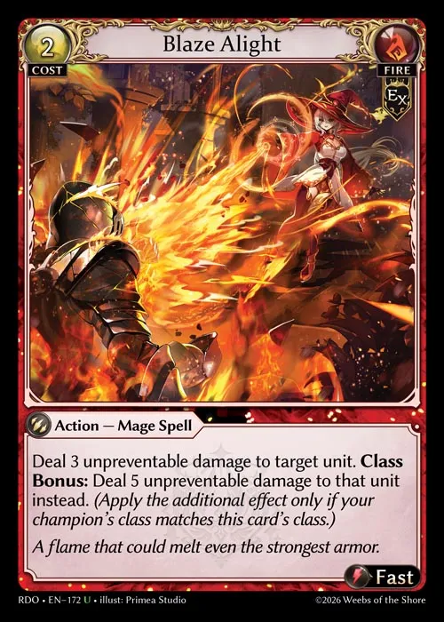 Blaze Alight — Radiant Origins — Grand Archive