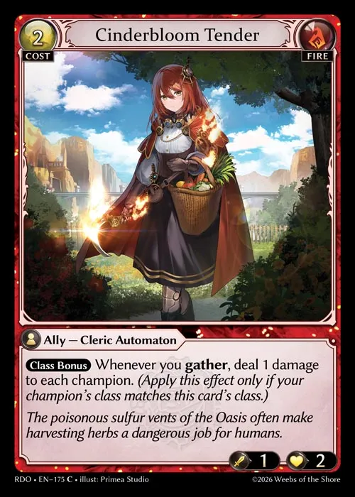 Cinderbloom Tender — Radiant Origins — Grand Archive