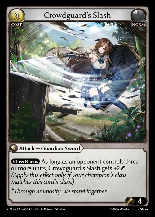 Crowdguard's Slash — Radiant Origins — Grand Archive
