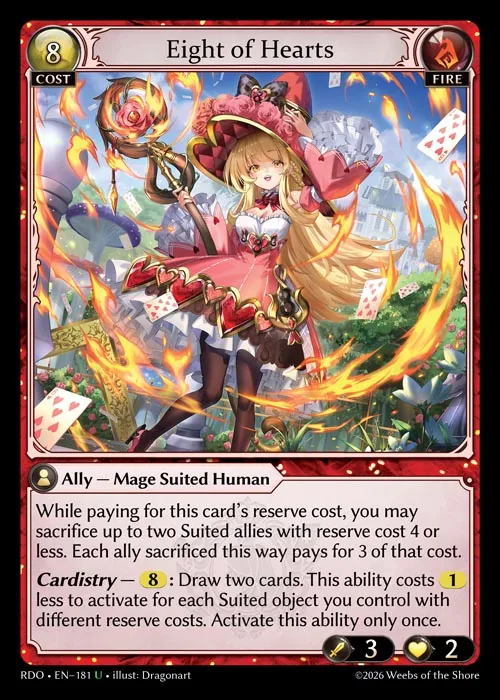 Eight of Hearts — Radiant Origins — Grand Archive