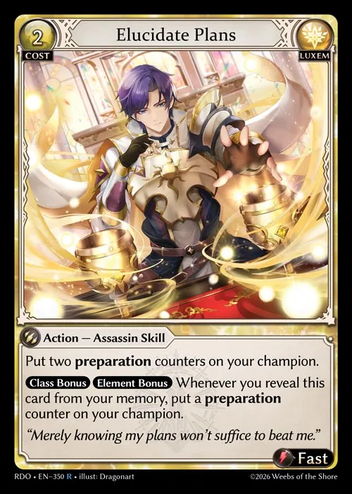 Elucidate Plans — Radiant Origins — Grand Archive