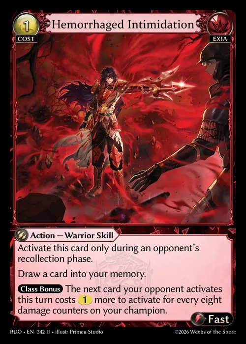 Hemorrhaged Intimidation — Radiant Origins — Grand Archive