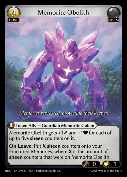 Memorite Obelith — Radiant Origins — Grand Archive