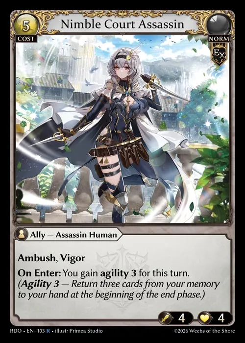 Nimble Court Assassin — Radiant Origins — Grand Archive