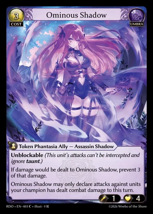Ominous Shadow — Radiant Origins — Grand Archive