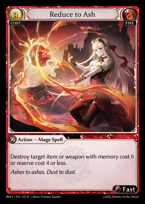Reduce to Ash — Radiant Origins — Grand Archive