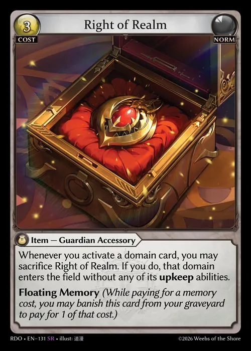 Right of Realm — Radiant Origins — Grand Archive