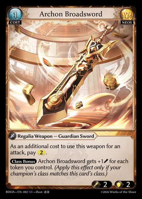 Archon Broadsword — Radiant Origins: Armaments — Grand Archive TCG