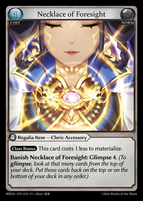 Necklace of Foresight from Radiant Origins: Armaments - Grand Archive TCG