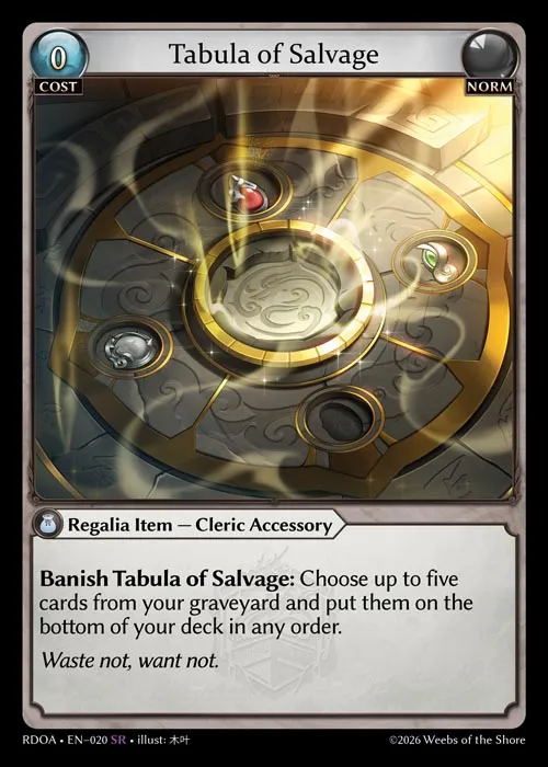 Tabula of Salvage — Radiant Origins: Armaments — Grand Archive TCG