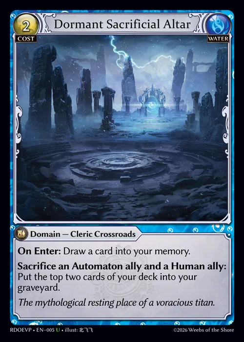 Dormant Sacrificial Altar — Radiant Origins Event Pack — Grand Archive