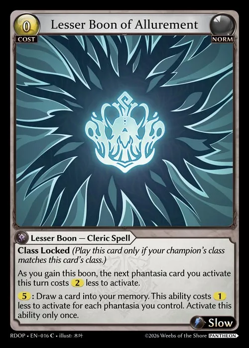 Lesser Boon of Allurement — Radiant Origins: Pantheon — Grand Archive