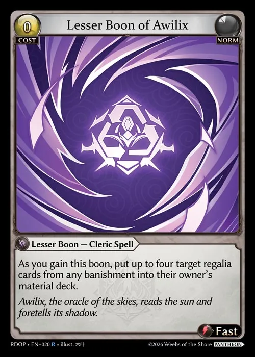 Lesser Boon of Awilix — Radiant Origins: Pantheon — Grand Archive