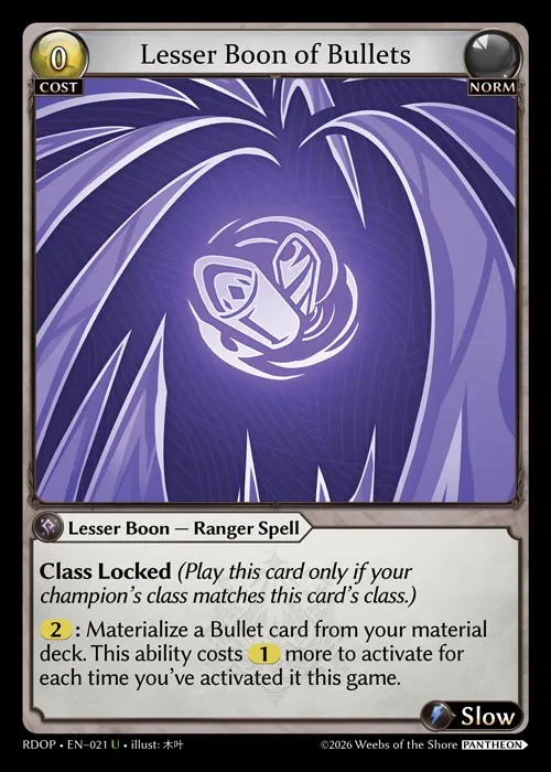 Lesser Boon of Bullets — Radiant Origins: Pantheon — Grand Archive