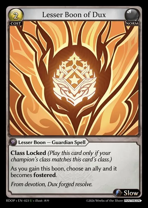 Lesser Boon of Dux — Radiant Origins: Pantheon — Grand Archive